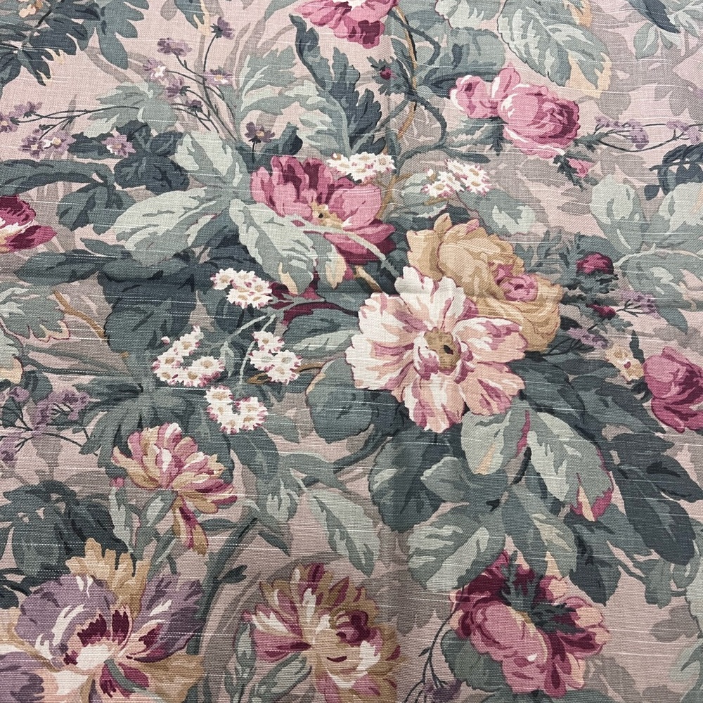 P Kaufmann Upholstery Fabric 1 yard Screen Printed English Cottage Floral Roses - Picture 9 of 9